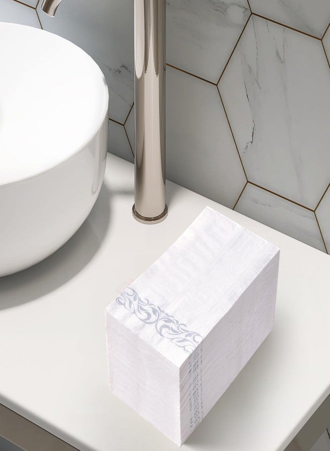Vplus 200 Pack Paper Napkins Guest Towels Disposable Premium Quality 3-ply Dinner Napkins Disposable Soft, Absorbent, Perfect for Kitchen, Wedding, Parties, Dinners or Events(Silver) - Image 2